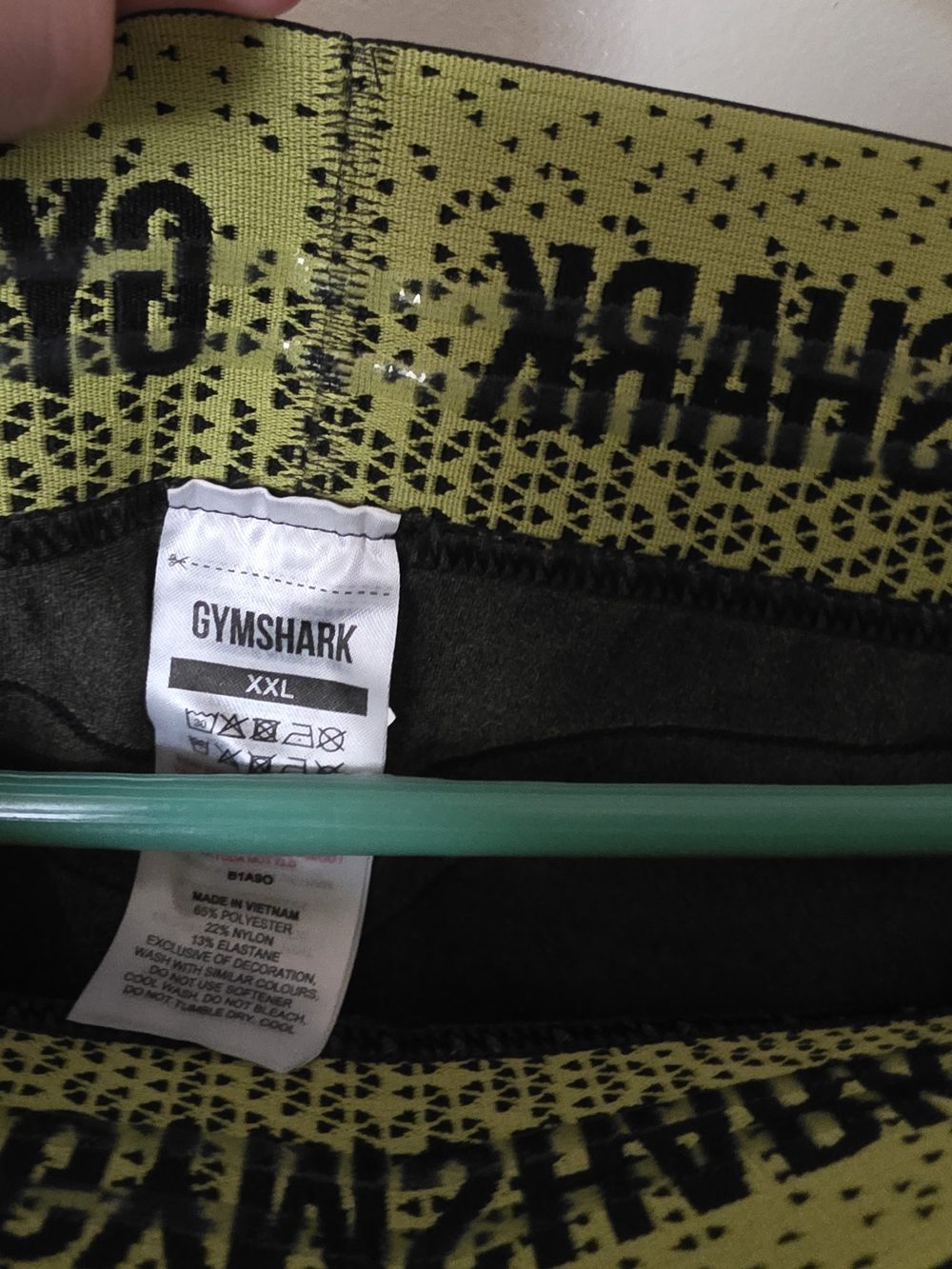 Gymshark Wowens’s Black Performance Training Shorts with Yellow Accents - Picture 3 of 3